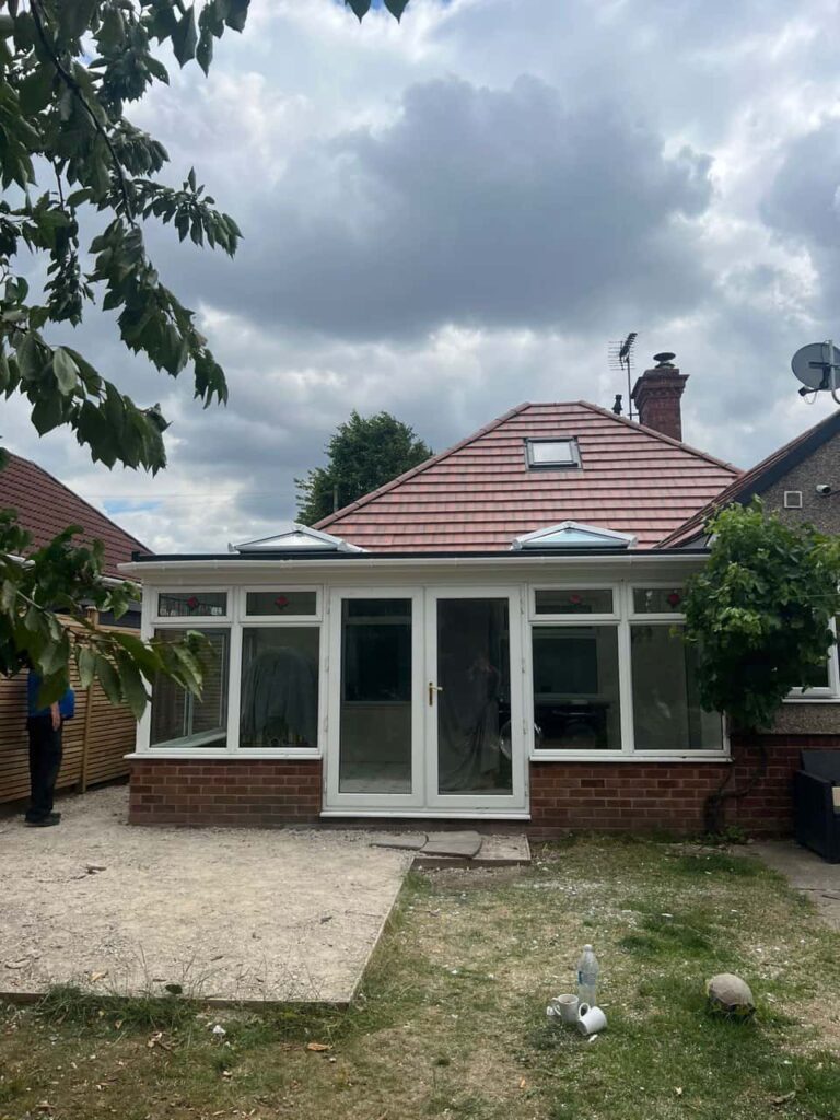 This is a photo of a hipped roof on a bungalow that has just had roof repairs carried out. Works carried out by Haslemere Roofing Repairs